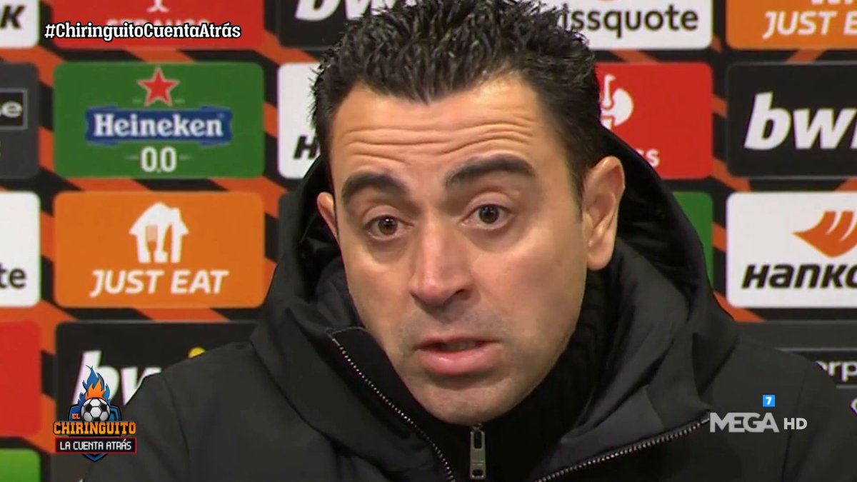 elchiringuitotv's tweet photo. 🔴 Xavi, en directo: "Hay que enfocarse en la Champions y en La Liga... toca pasar página" 

💥💣 ¡Ya en directo en #ChiringuitoCuentaAtrás! https://t.co/j91cu3xAM9