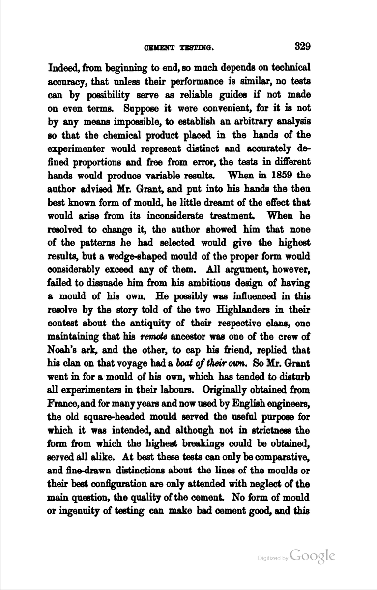 ASCCTechRep's tweet image. This is Henry Reid&apos;s side of the beef he had going with John Grant about cement testing back in 1859.  Those Highlanders were a humorous lot, eh, wot? @engineers_feed @elonmusk @ConcreteACI @ukConcrete #concrete @ConcreteDegree
