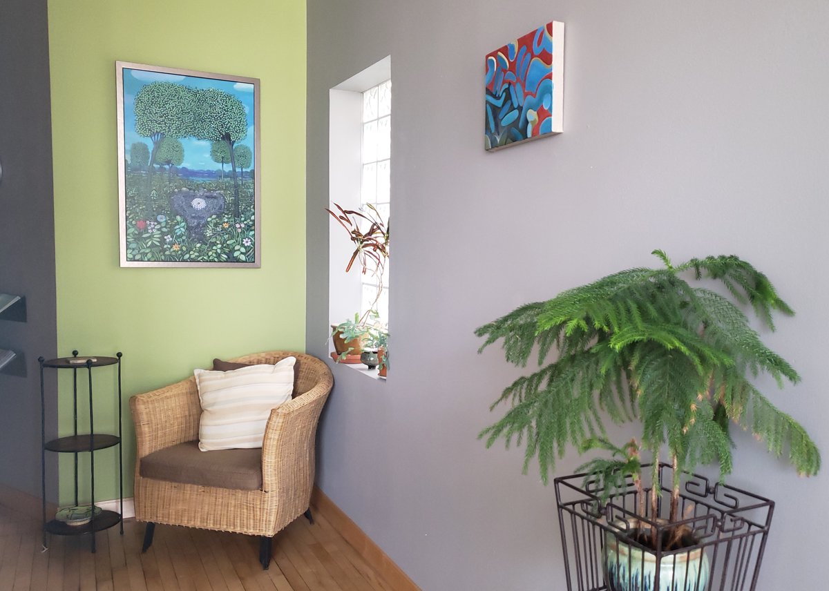 Extending a big shout out to artist Dennis Nechvatal for making our office look beautiful! We love having such a talented friend in our neighborhood. Which of these pieces is your favorite?