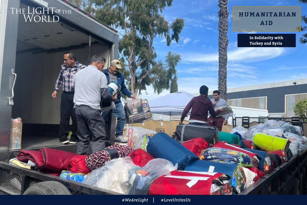 tlotwchurch's tweet photo. TLOTW Community members unite and send aid to Turkey and Syria following the recent earthquakes.

The aid was received by Turkish Consulate staff, who expressed their gratitude for the support sent.

Our thoughts and prayers are with the communities.

#WeAreLight https://t.co/1QcszeQjHt