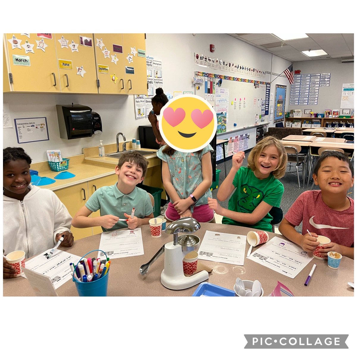 J_will201's tweet photo. This week we learned about physical changes. The students made orange juice and butter. They crushed cookies and mixed colors! ⁦@underwoodgtm⁩ 🤓🍊🧪 #science https://t.co/LvOEPB2ffr