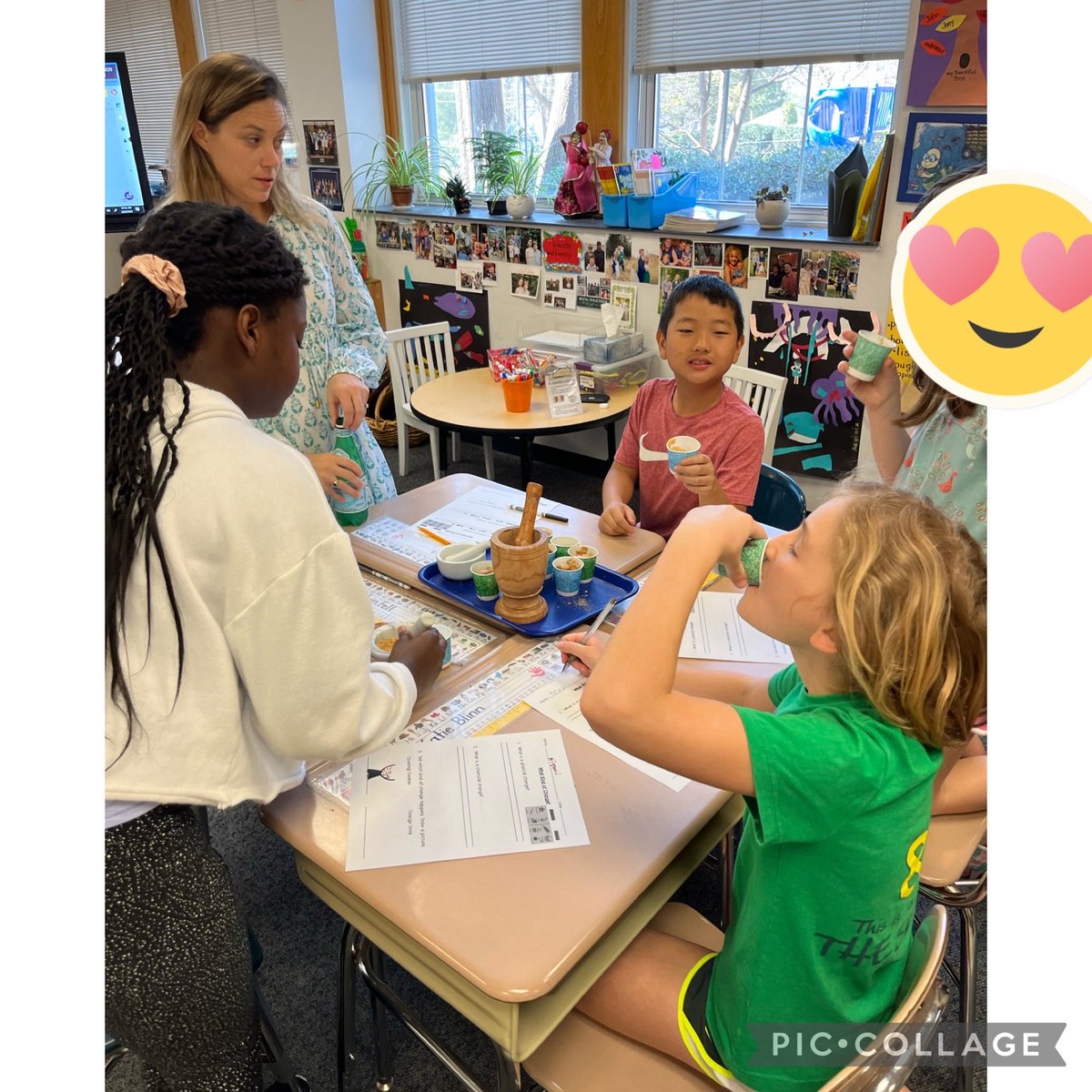 This week we learned about physical changes. The students made orange juice and butter. They crushed cookies and mixed colors! ⁦<a href="/underwoodgtm/">underwoodgtm</a>⁩ 🤓🍊🧪 #science