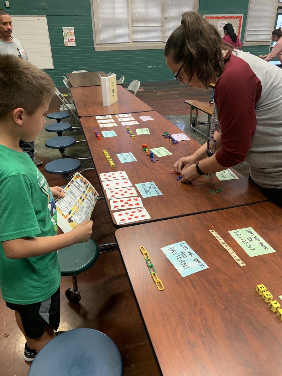 Math Madness at Briscoe Elementary! Students and their families are having a blast this evening with math activities.
