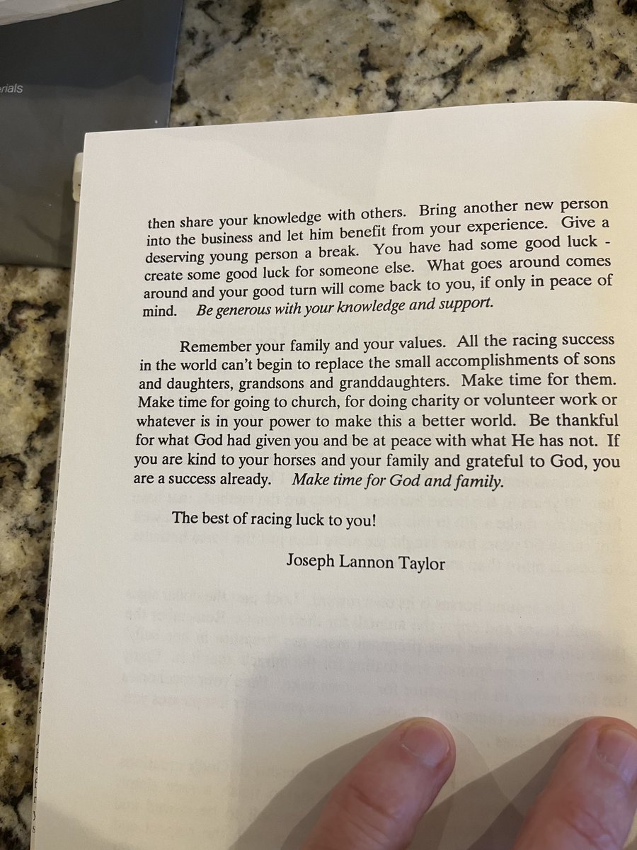 TaylorMadeMark's tweet image. My Dad would have been 99 years old today! Many people in the thoroughbred industry today do not remember him. I have posted the final two pages of his 📕 for anyone who would like to have a glimpse into his life and mission. 🙏🙏🙏