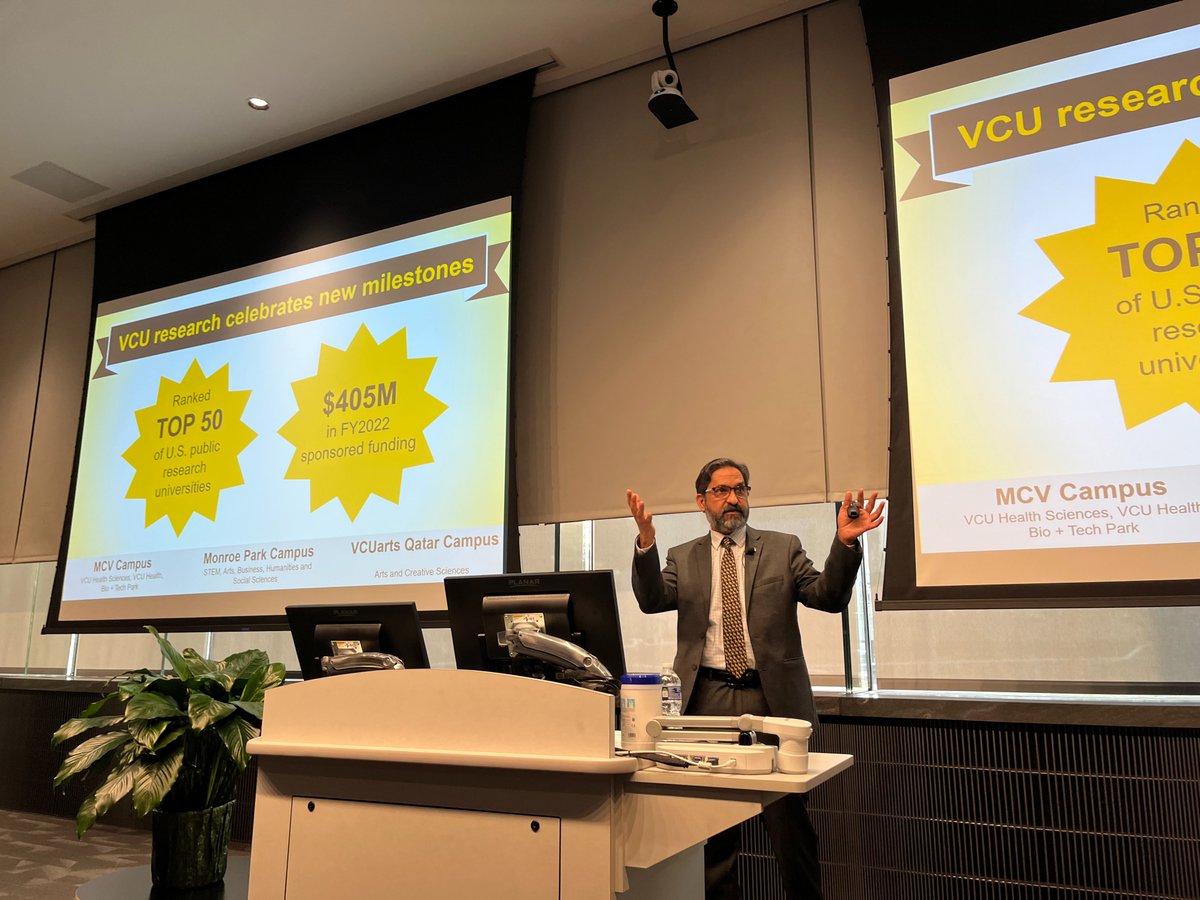 Srirama Rao (@sriramarao2) on Twitter photo It was a privilege and an honor to present VCU's State of the Research and share the many accomplishments of our talented researchers yesterday. As a top-50 public research university <a href="/VCUresearch/">VCU Research</a> is nationally prominent, rapidly growing and impactful! It was a privilege and an honor to present VCU's State of the Research and share the many accomplishments of our talented researchers yesterday. As a top-50 public research university <a href="/VCUresearch/">VCU Research</a> is nationally prominent, rapidly growing and impactful!