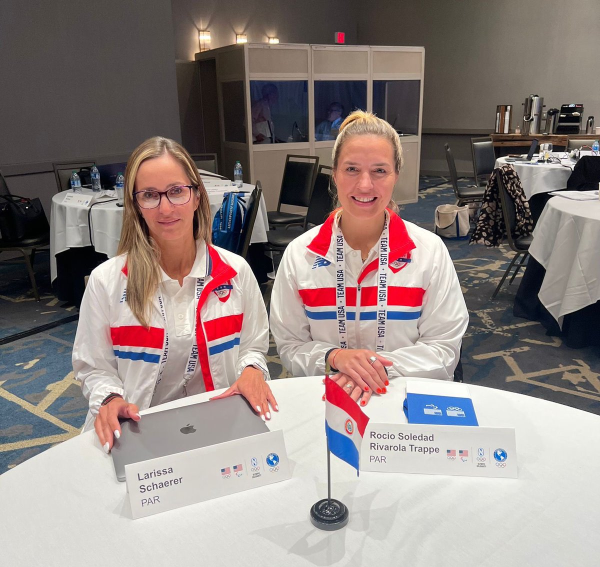 coparaguay's tweet photo. La Gerente General del COP, @LarissaSchaerer y la Gerente del Área Técnica Metodológica del COP: Rocío Rivarola, presentes en Houston, Texas🇺🇸 para el Foro de Solidaridad Olímpica de preparación a los JJOO para los Comités Olímpicos Nacionales de América.

¡#ParaguayPuede! 💪🏽🇵🇾 https://t.co/Iq2BRcBV58