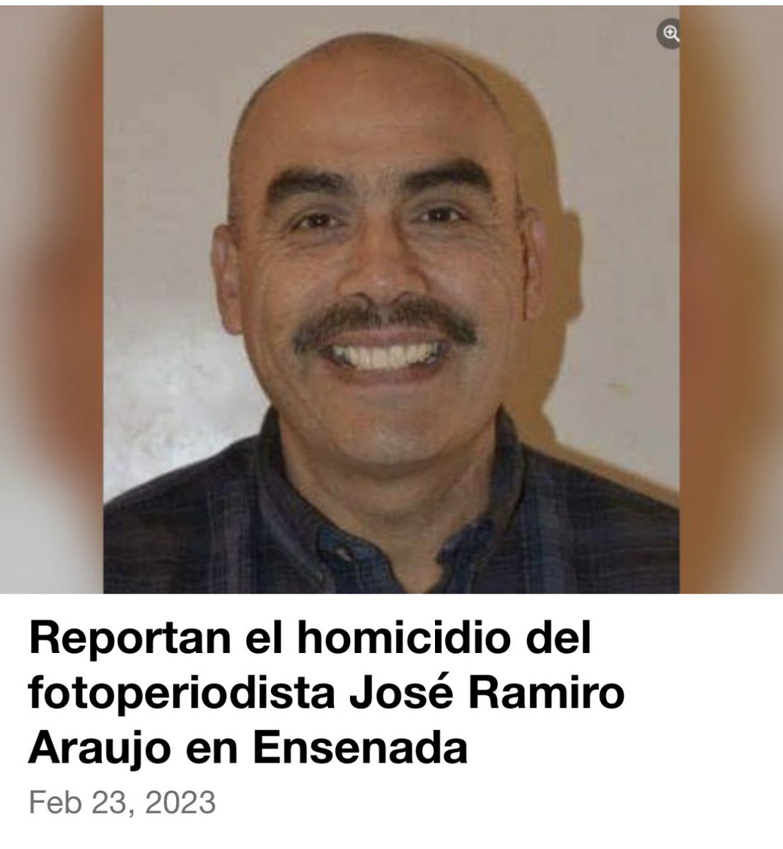 🚨 Reportan homicidio de José Ramiro Araujo, fotoperiodista. #Ensenada 🖤 
El segundo periodista en lo que va del año. #NoSeCallaLaVerdadMatandoPeriodistas