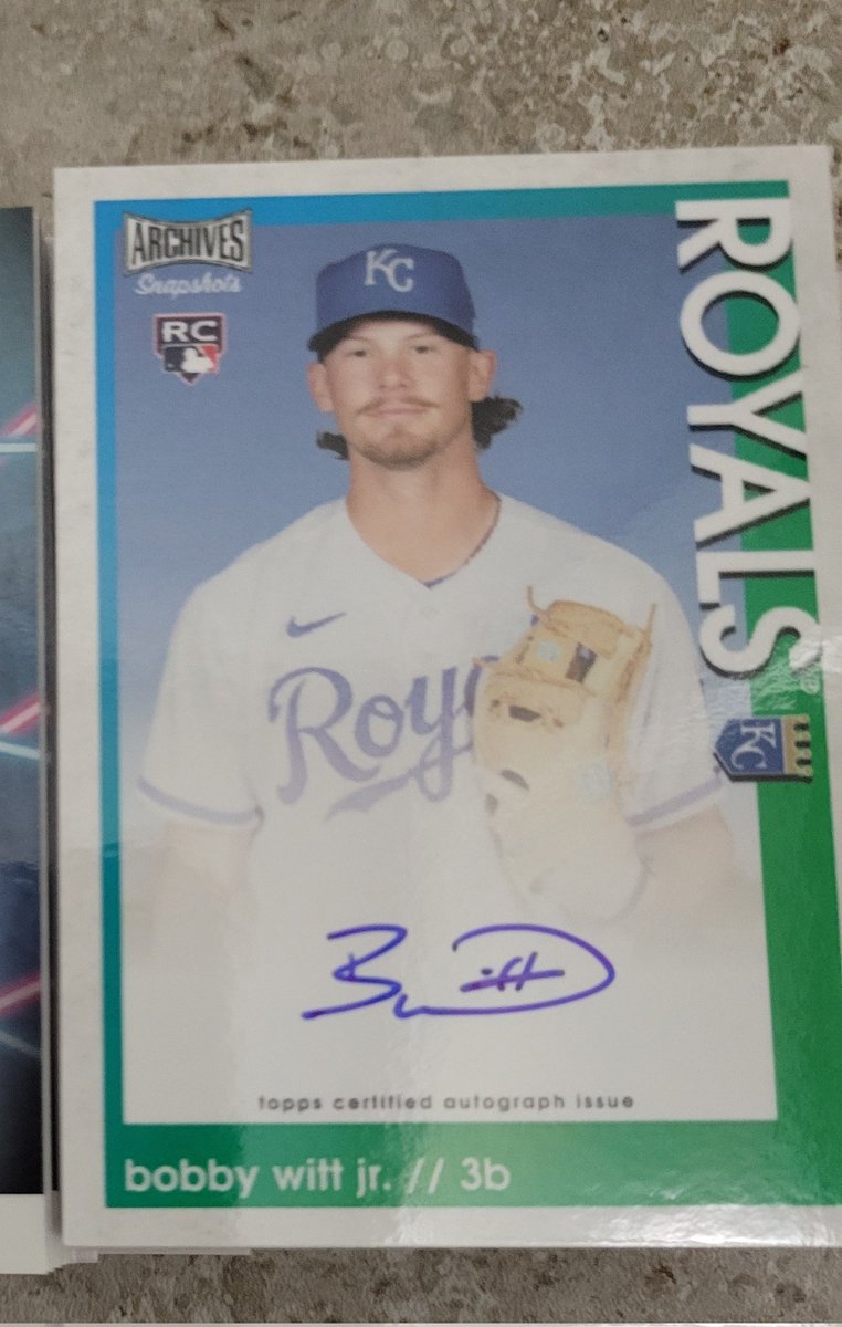 SchunkeJr's tweet photo. Just pulled a Bobby Witt Jr Auto RC !! who's interested?? @CardPurchaser https://t.co/76GUEjAplZ