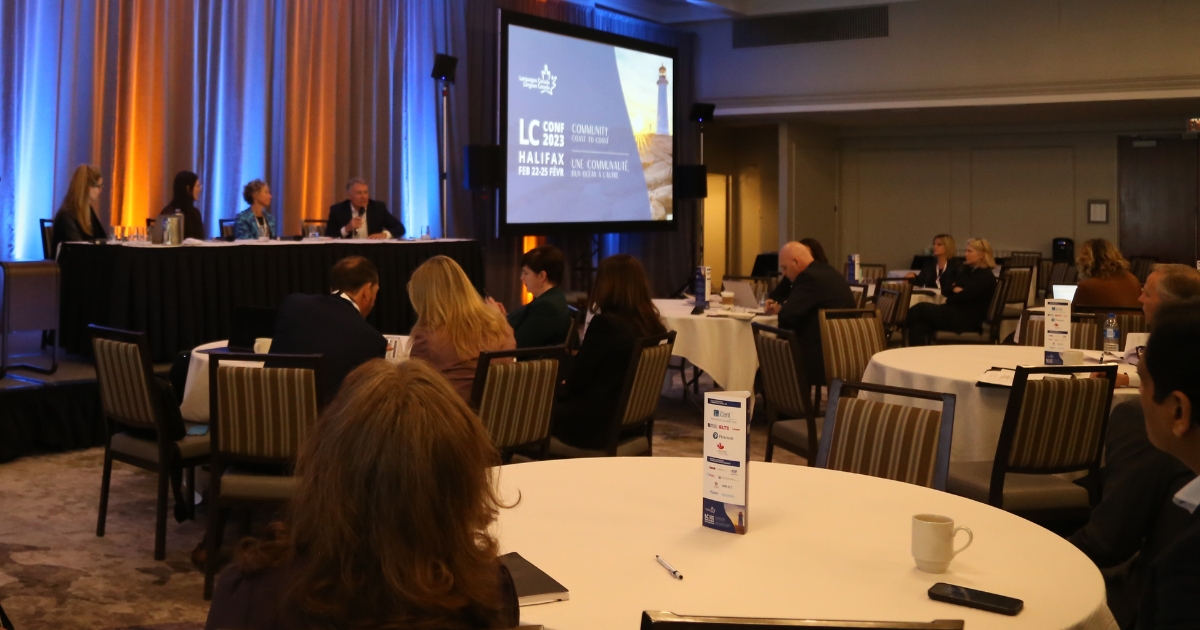 LangCanada's tweet photo. Thank you to @jillbalser, Nova Scotia Minister of Labour, Skills and Immigration, @shawnagarrett of @EduNova_News, Wendy Luther of @HfxPartnership, and Allister Surette of @USainteAnne, for your participation in #LCCONF2023 in #Halifax! https://t.co/vZbHHoBD35