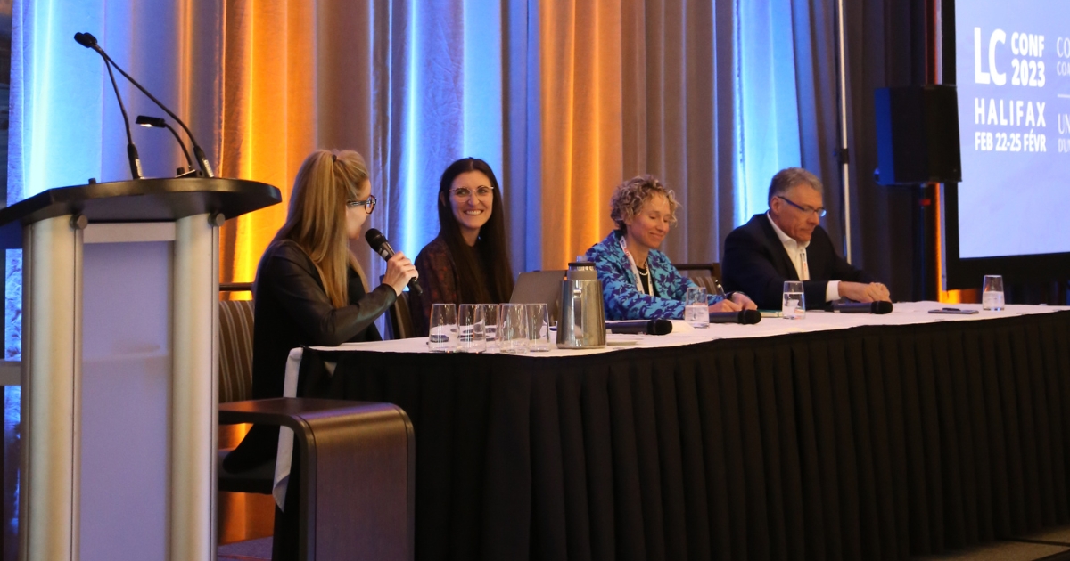 LangCanada's tweet photo. Thank you to @jillbalser, Nova Scotia Minister of Labour, Skills and Immigration, @shawnagarrett of @EduNova_News, Wendy Luther of @HfxPartnership, and Allister Surette of @USainteAnne, for your participation in #LCCONF2023 in #Halifax! https://t.co/vZbHHoBD35