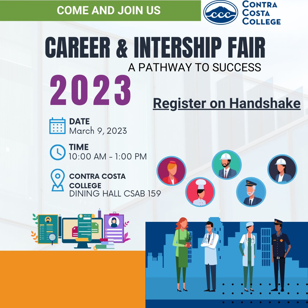 SAVE THE DATE for the Career & Internship Fair happening March 9 from 10a.m to 1p.m in the Dining Hall CSAB*159. Get connected with employers who want to hire you! Register on Handshake today! See you there! #careerservices #lifeatccc #careerfair