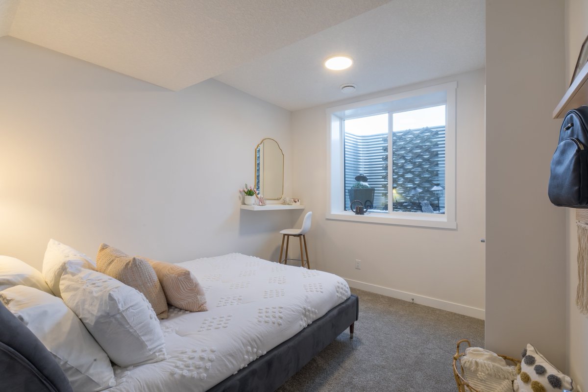 The bedrooms of the 'Breese-Z' showhome 

Dayton Homes designed this family-friendly floorplan to fit your needs - whatever they may be! Customize your Walden build with a basement suite for added rental income, or develop the basement for your own use! Visit the link in our bio!