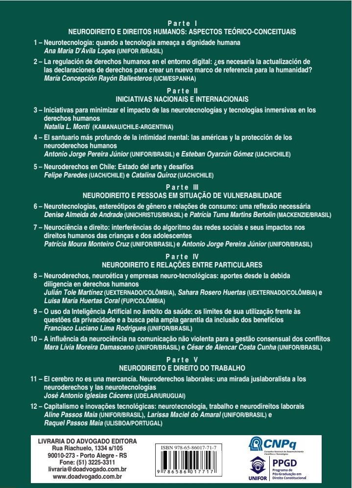tripaliumsite's tweet photo. 🗣️ Este próximo lunes 27/2 será la presentación del Libro: "Neurodireito, Neurotecnologia e Direitos Humanos". Les comparto mi artículo: "El cerebro no es una mercancía. #NeuroderechosLaborales 🧠: una mirada juslaboralista a los #neuroderechos y las #neurotecnologías". https://t.co/a9ffouq0Ej