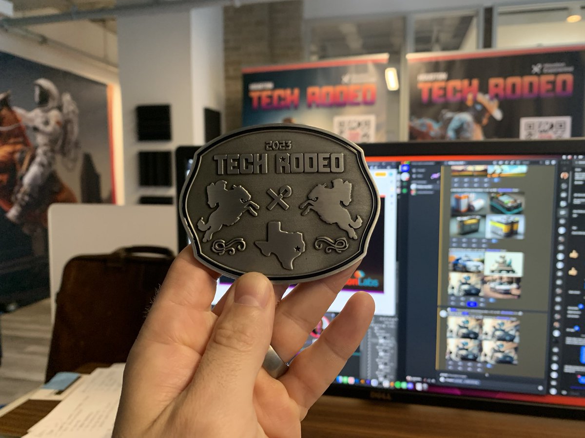 HouEX's tweet photo. Special giveaway belt buckles are in… will you find them during the #techrodeo? https://t.co/zl78hzK4zB