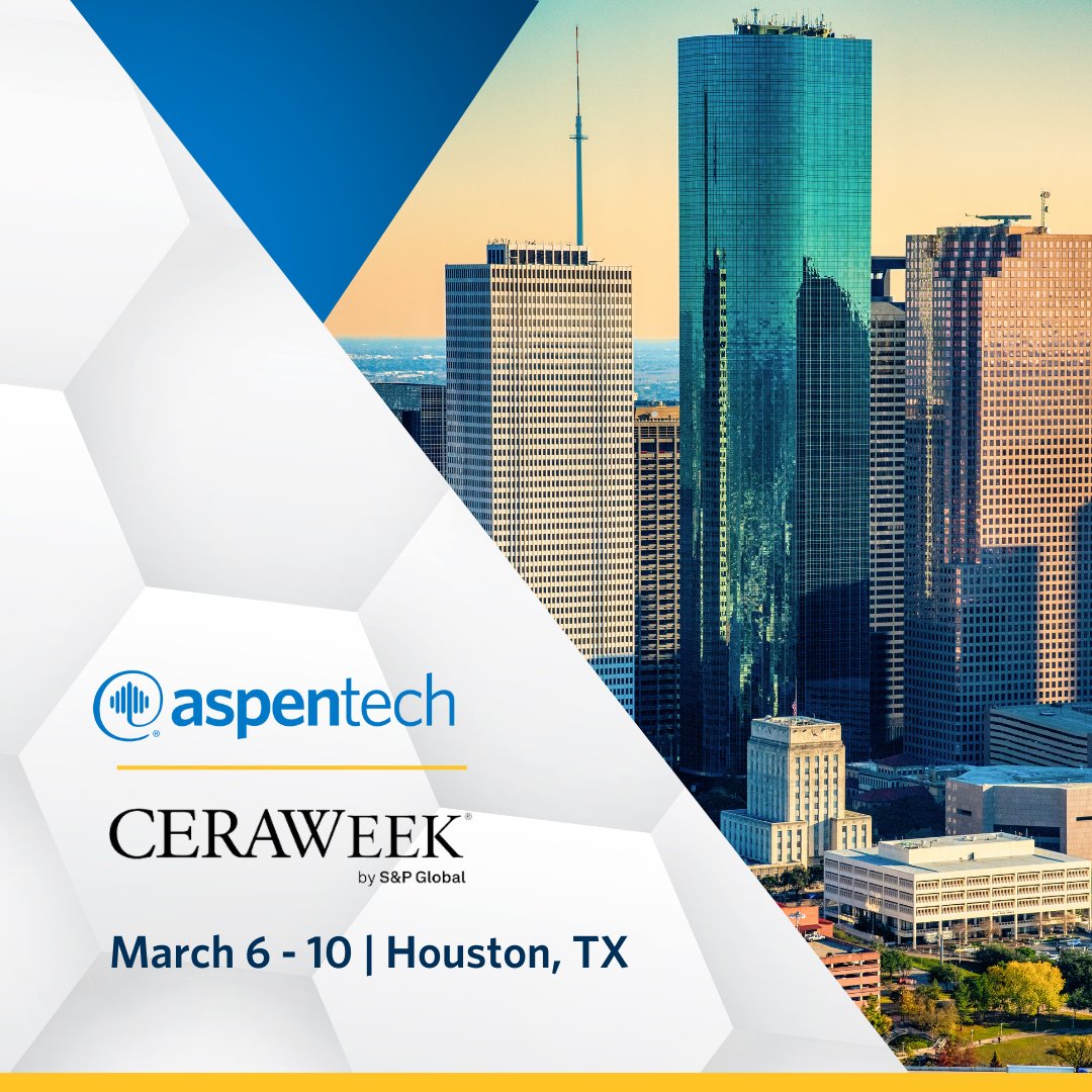 AspenTech's tweet photo. The AspenTech team is heading to Houston for @CERAWeek 2023! We look forward to joining the conversation about the future of the #energy industry and the role of technology on the journey to a prosperous and sustainable future.
#CERAWeek #CWAgora #DualChallenge @SPGlobal https://t.co/UogxnbYqOt