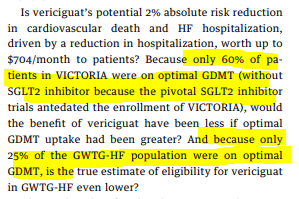 bmorecardiology's tweet photo. Love this.. best part of #medtwitter.. getting direct answers/opinions to #clinicalquestions from KOLs in the field (thanks @MKIttlesonMD)
Low % on GDMT important point..likely more benefit to optimizing GDMT then adding a low impact med for 2% ARR in HF hospitalization https://t.co/J5keOFpq9J