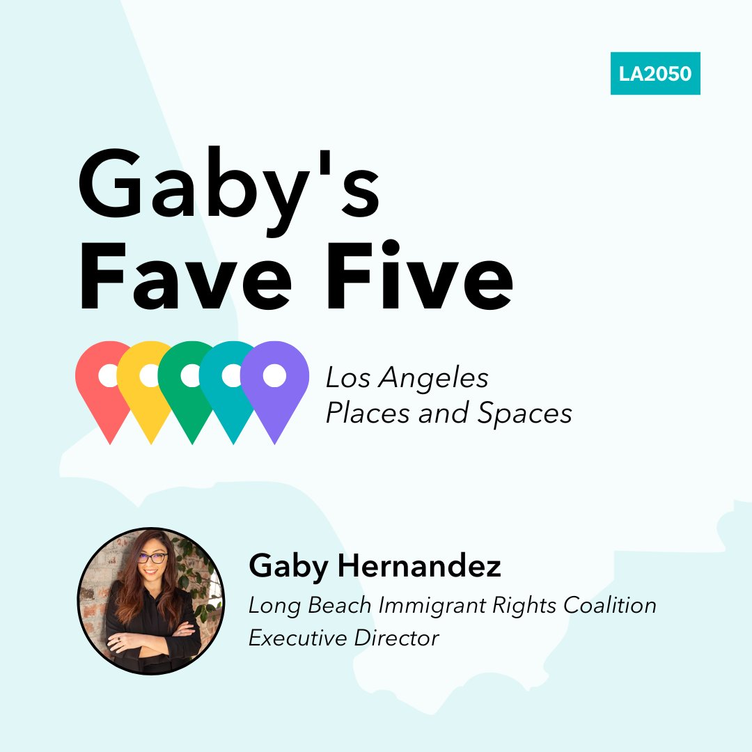 LA2050's tweet photo. Happy Thursday! For this week’s #FaveFive, we’re excited to feature Gaby Hernandez, executive director of the @LBIRC562. ( 🧵 Thread 🧵 1/7) https://t.co/ZbMdhuwMLl