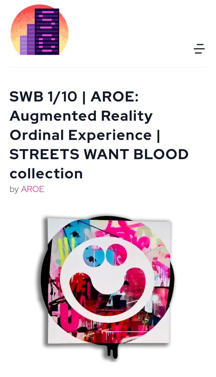 "5 days until my first Ordinal Inscription goes on sale, and this one has a secret... Download Artvive and point your phone at it to witness Augmented Reality Ordinal Experience. Auction on scarce.city in 5 days!"