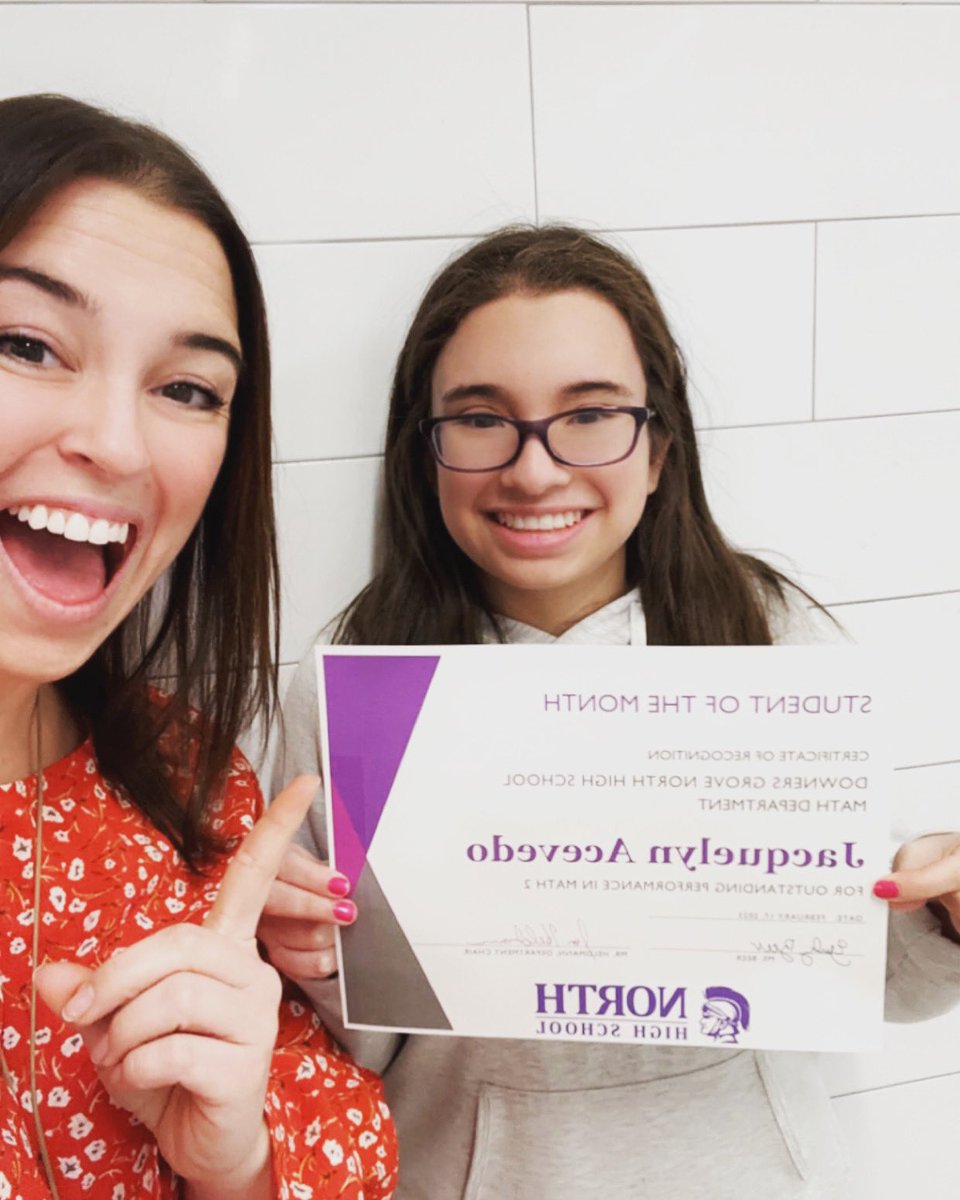 MsBianchi99's tweet photo. My girl Jackie is the Math Department Student of the Month! Hard work, dedication, and focus has paid off.
#studentofthemonth #math #mathstudent #highschool #highschoolteacher #proudteacher #d99learns #ALLIN #WeAreDGN #girlsinmath https://t.co/zKXV1n8nkm