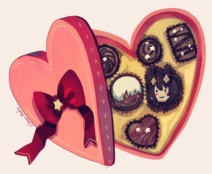 Sticker for this month! :DPolaris and Yildun as some lovely chocolates <3 