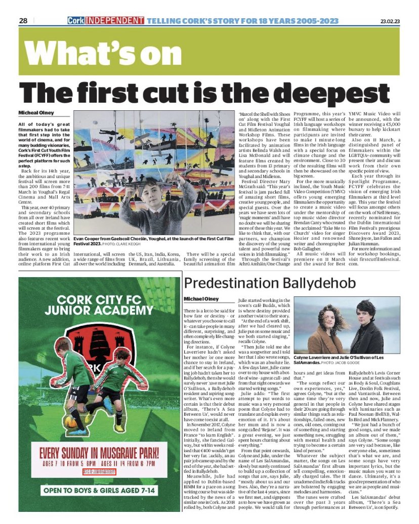 FirstCut1's tweet photo. Thank you so much for all the amazing support! 🙌

We can’t wait to welcome you to youghal from the 7th to the 11th of March! 

Keep an eye out for our programme…coming soon!

To find out more about Furst Cut! visit our website: https://t.co/dj9JLvCrsW

#firstcutfest23 https://t.co/xx6GxloJRz