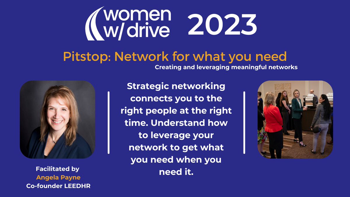 There is still time to register and join us on March 8th for the Women with Drive Leadership Summit. 

The program is full of great networking opportunities, including a Pitstop dedicated to effective networking facilitated by <a href="/angpayne/">Angela Payne</a> 

Register today: pheedloop.com/womenwithdrive…