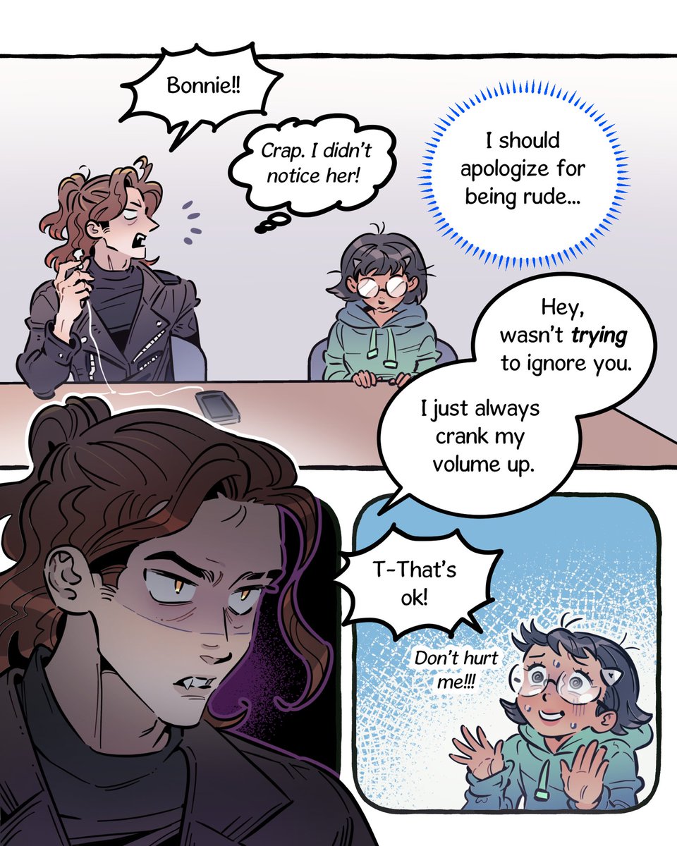 antlerella's tweet image. New ocs: sheltered nerd who is secretly holding in a lot of rage x “delinquent” who is actually very earnest 🐰💗🐺