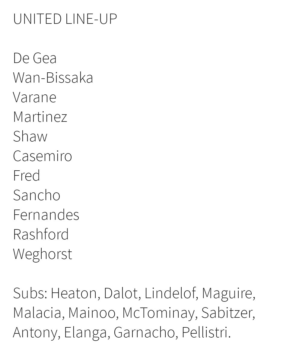 #ManUtd lineup vs Barcelona. #UEL #MUFC #GGMU