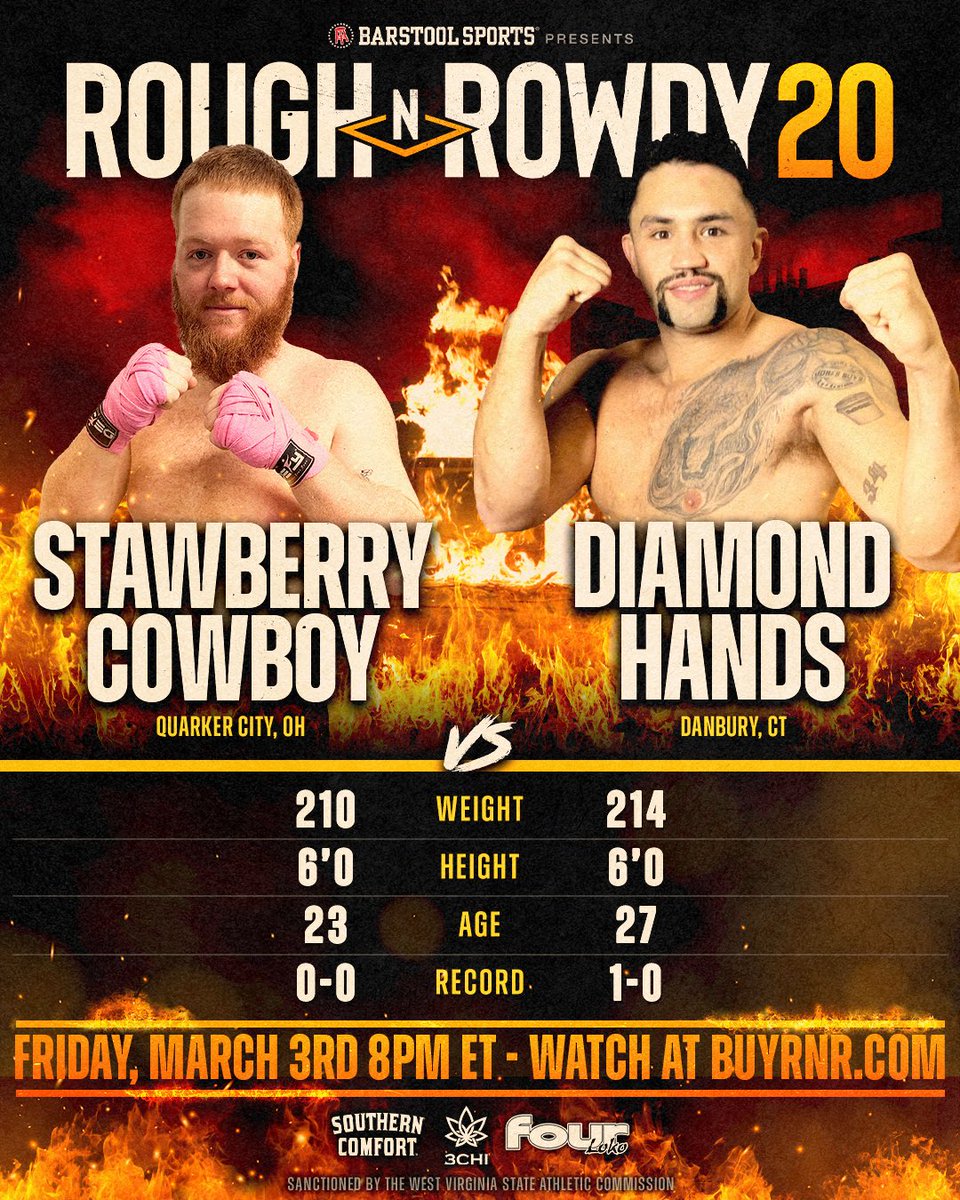 roughnrowdy's tweet photo. WHO WINS ON MARCH 3rd?
Find out on https://t.co/gRkh1mKAhs 🥊 #RNR20 https://t.co/dh7AihjcPT