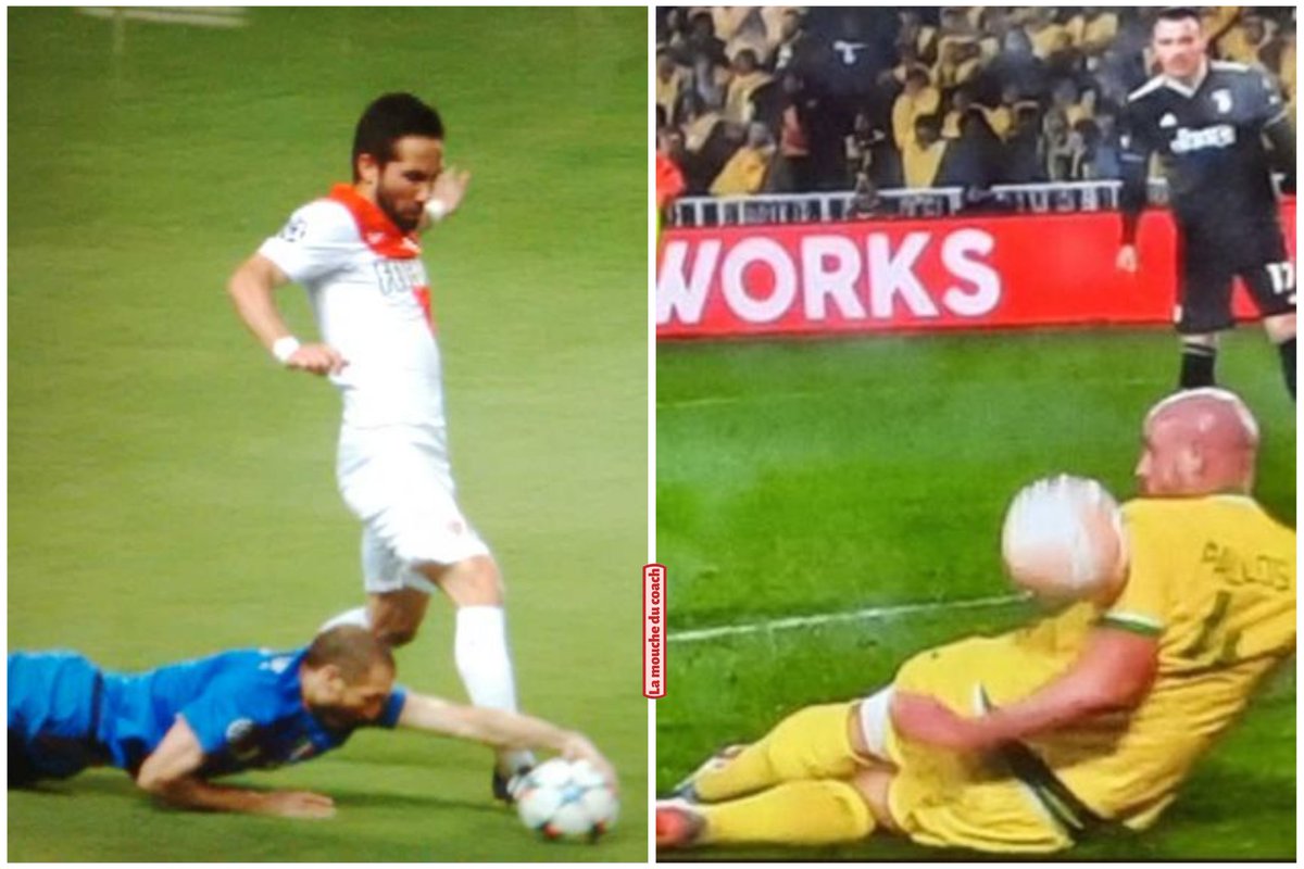 lamoucheduc0ach's tweet image. 03/05/17: Monaco/Juve
Main volontaire de Chiellini: coup-franc + jaune 🟨

23/02/23: Nantes/Juve
Main involontaire de Pallois:
Penalty + rouge 🟥