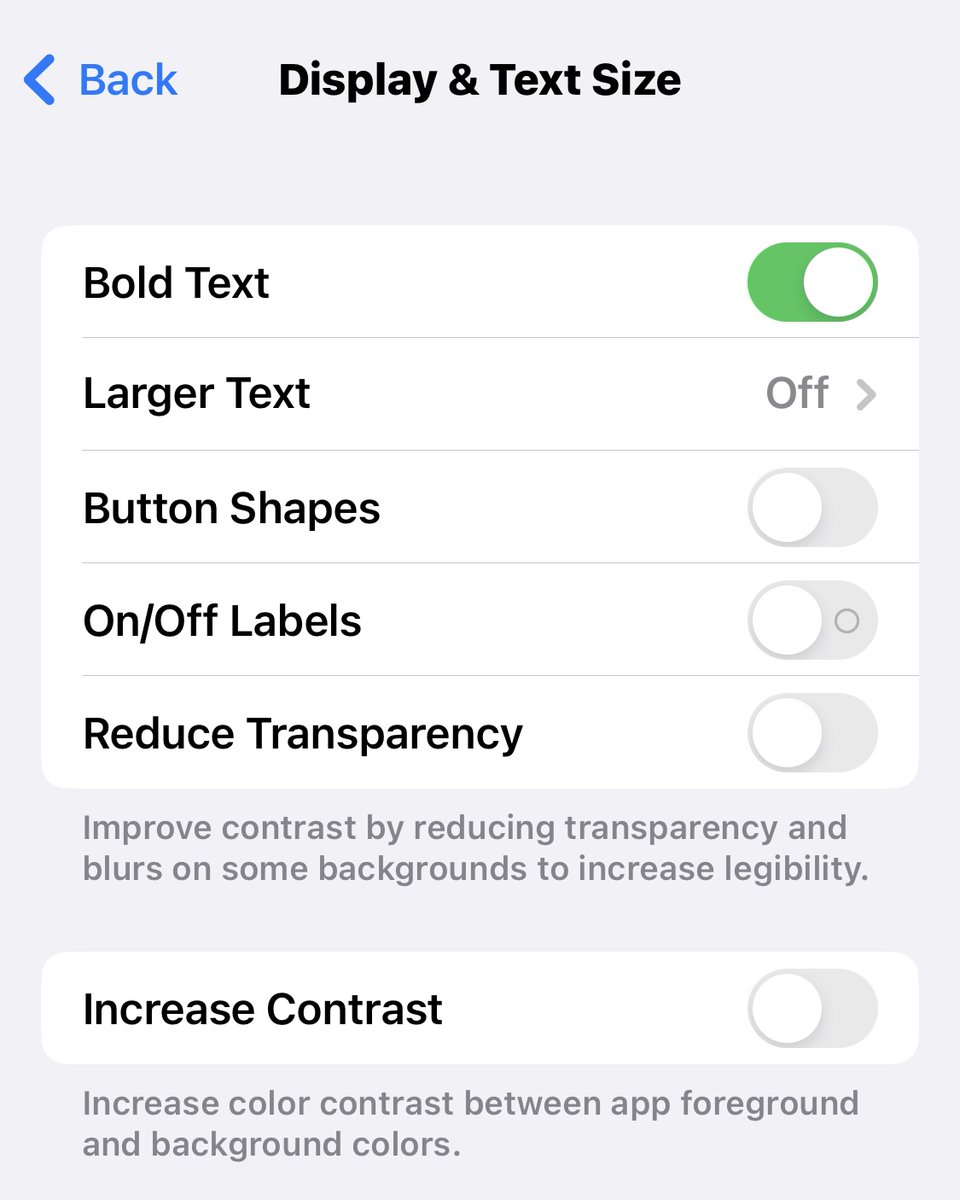 mediabarn's tweet photo. Did you know that your iPhone has tons of accessibility options to make using your device a better experience? By tapping Settings > Accessibility > Display &amp; Text Size, you can make text bolder and larger, increase contrast between app foreground and background... https://t.co/CpG4pMEsYA