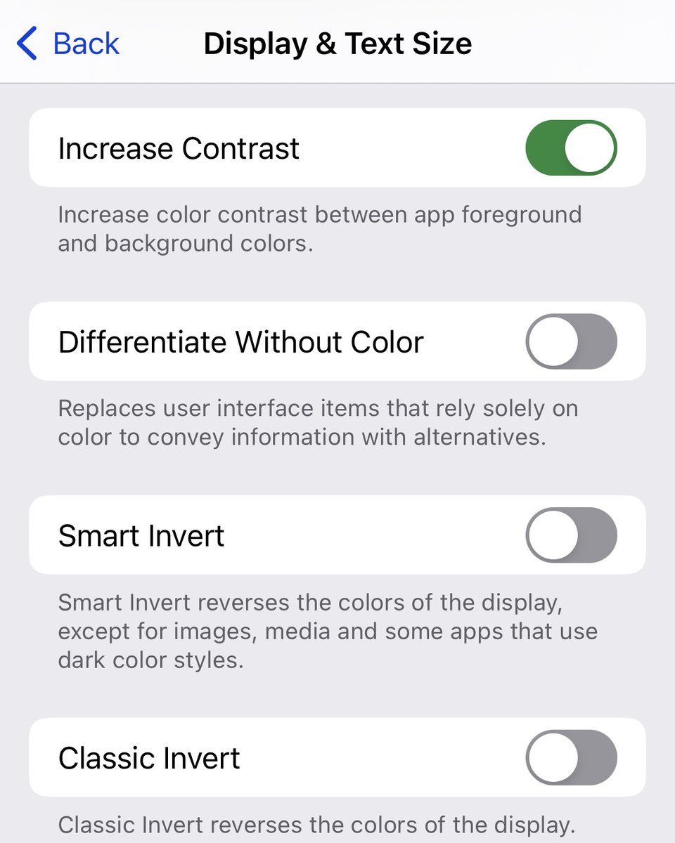 mediabarn's tweet photo. Did you know that your iPhone has tons of accessibility options to make using your device a better experience? By tapping Settings > Accessibility > Display &amp; Text Size, you can make text bolder and larger, increase contrast between app foreground and background... https://t.co/CpG4pMEsYA