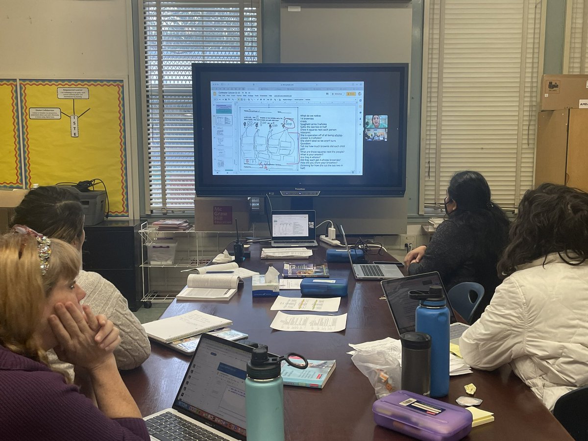 Today 3rd grade teachers planned the share out of a partitive division problem using fractions. #cgilove @LASchoolsNorth @meganlfranke @MsDamonte @UCLAMathProject @Kelly4LASchools @LASchools @FrancesBaez10