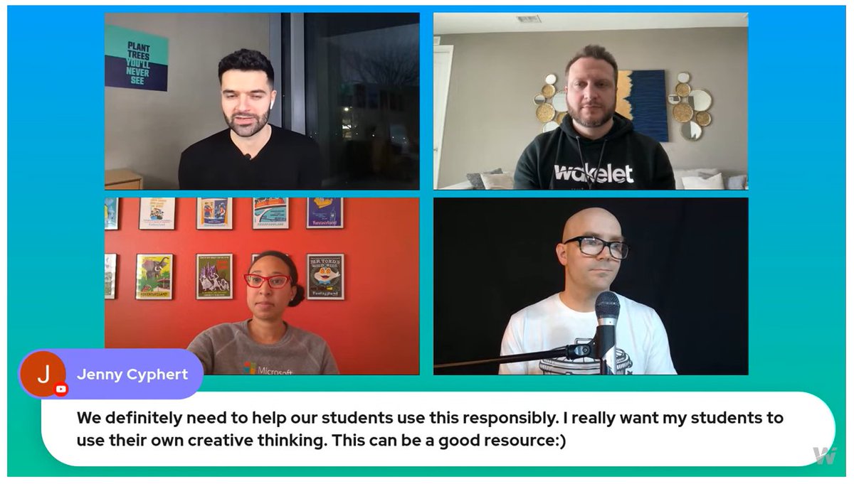 Love this @wakelet conversation today about how we can use ChatGPT to enhance our teaching practices. The human element is key and AI can't replace US! 
Such a great conversation! 💯 Thank you ALL!
⚠ Check out that @GeteGlass @allianceintl 🙌
#Jenallee #EdTech @VictoriaTheTech