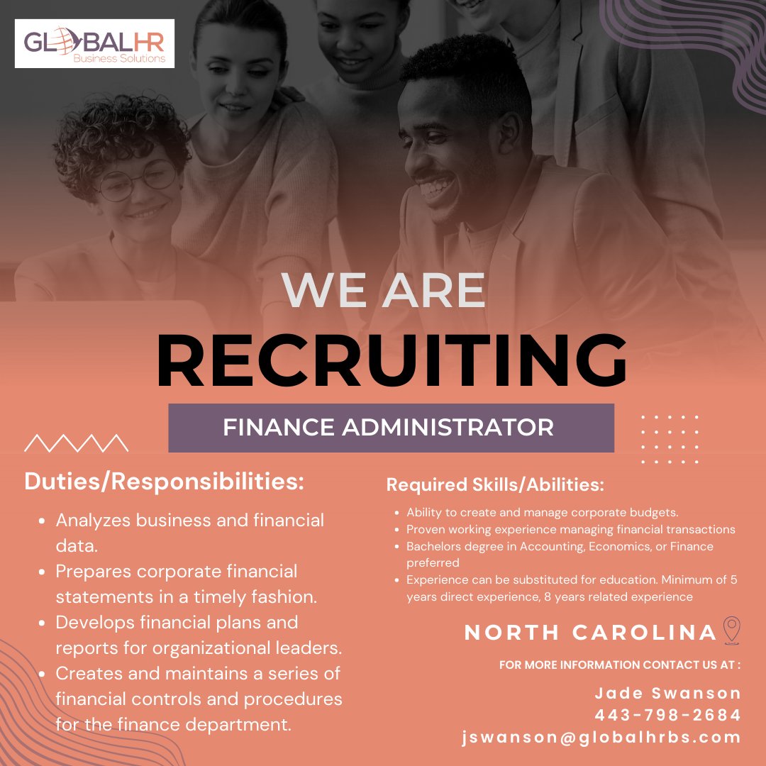 GlobalHRBS's tweet photo. Hot Job recruiting for Finance Administrator
📍 North Carolina

#northcarolina #gbs #ghrbs #recruitingalert #jobsearchtips #northcarolinajobsearch #jobsearch #explorejob #northcarolinajobs #financemanager #financejob #managerjob https://t.co/wZjW8BAutB