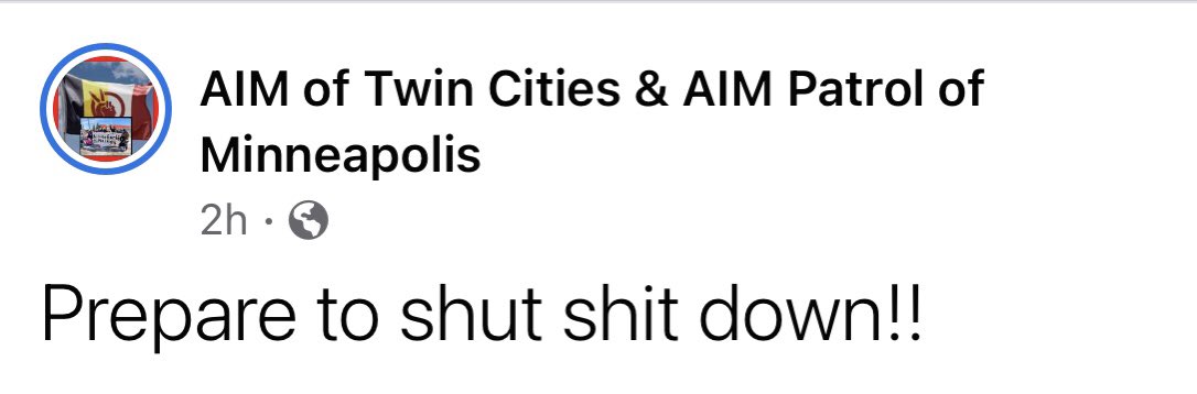 JenniferJenn612's tweet photo. #NoDemo
#RoofDepot
#EPNI
#EastPhillips
American Indian Movement (AIM) of Twin Cities & AIM Patrol of Minneapolis
“Prépare to shut shit down!!!” https://t.co/uKMKDKOUyQ
