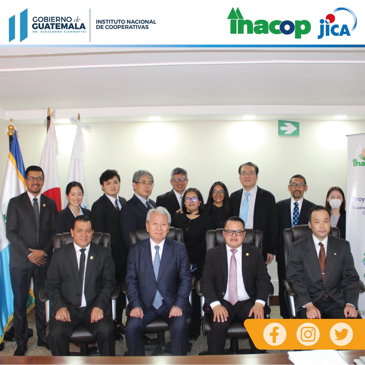 inacop_gt's tweet photo. Autoridades del INACOP. se reúnen con Representantes de JICA abordando temas del trabajo interinstitucional del Proyecto GuateCrece, buscando impulsar una cultura de ahorro y emprendimiento.

#JICA #GUATECRECE #Cooperativa #INACOP https://t.co/xzph79vhmW