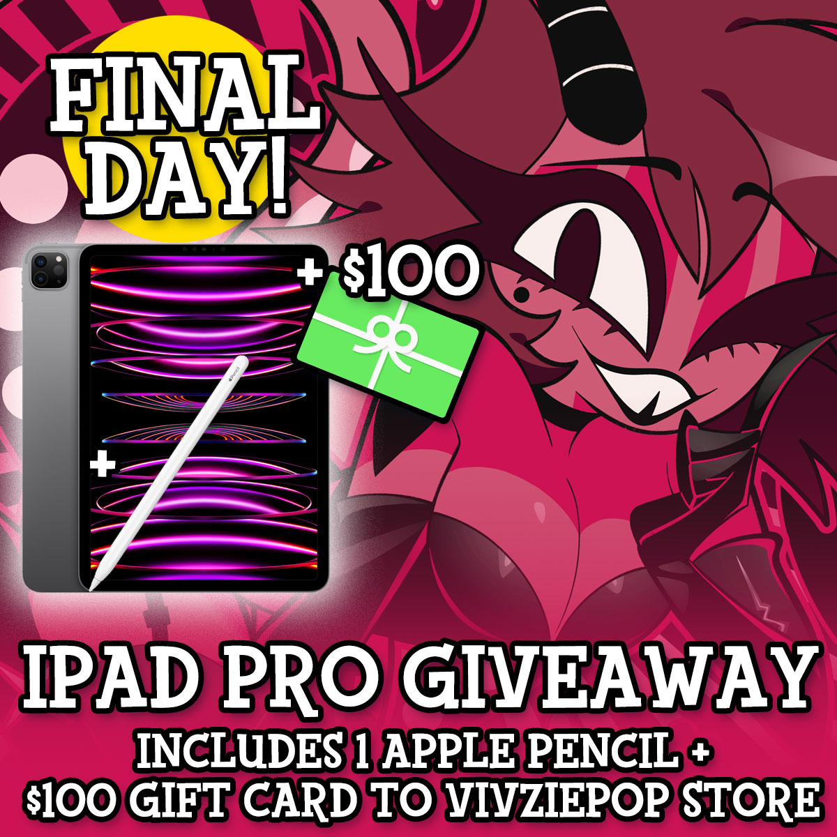 HELLAVERSE's tweet photo. 🚨 FINAL DAY TO ENTER🚨

💕 We're giving away 1 iPad Pro + 1 Apple Pencil + $100 Gift Card to our store to one lucky winner, courtesy of @SharkRobotStore !

💕 Enter by using the link below, Contest Ends February 28th at Midnight Pacific!

✨ENTER HERE⬇️⬇️
https://t.co/lSzvC1GvTw https://t.co/QLJq56t0uS