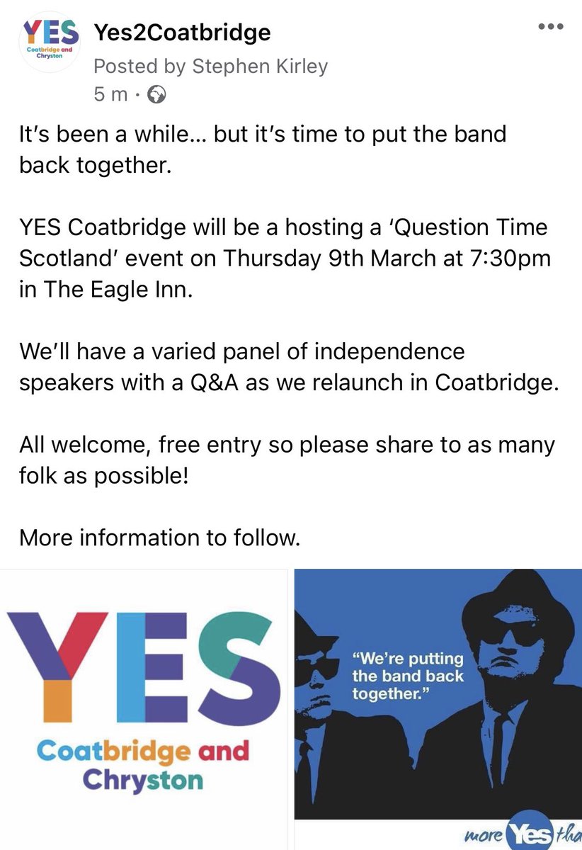 slavin_robert's tweet photo. Big panel announcement shortly guys looking forward to hosting this in the Eagle Inn 9th March all independence supporters are welcome 🏴󠁧󠁢󠁳󠁣󠁴󠁿🏴󠁧󠁢󠁳󠁣󠁴󠁿🏴󠁧󠁢󠁳󠁣󠁴󠁿 https://t.co/q5VGrNDtTz