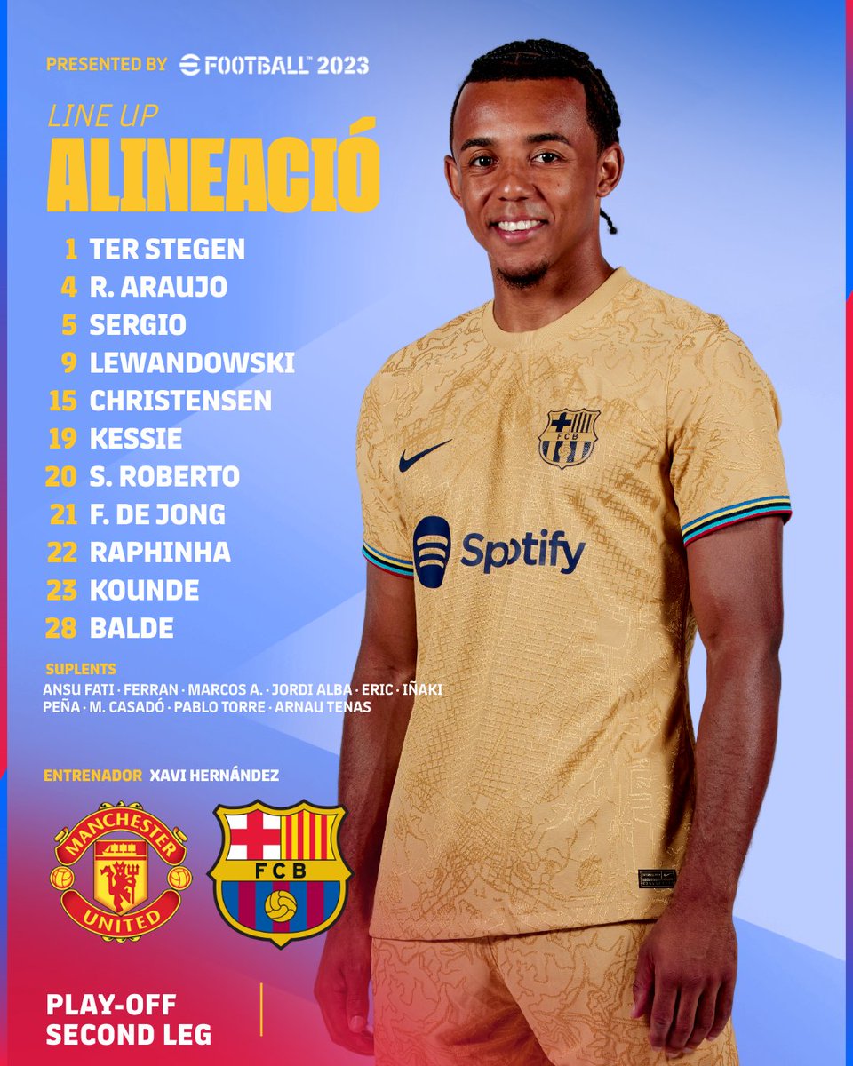 fcbarcelona_fra's tweet photo. 📍Le XI du Barça ce soir ! #MUFCBarça https://t.co/niaSVAO0U4