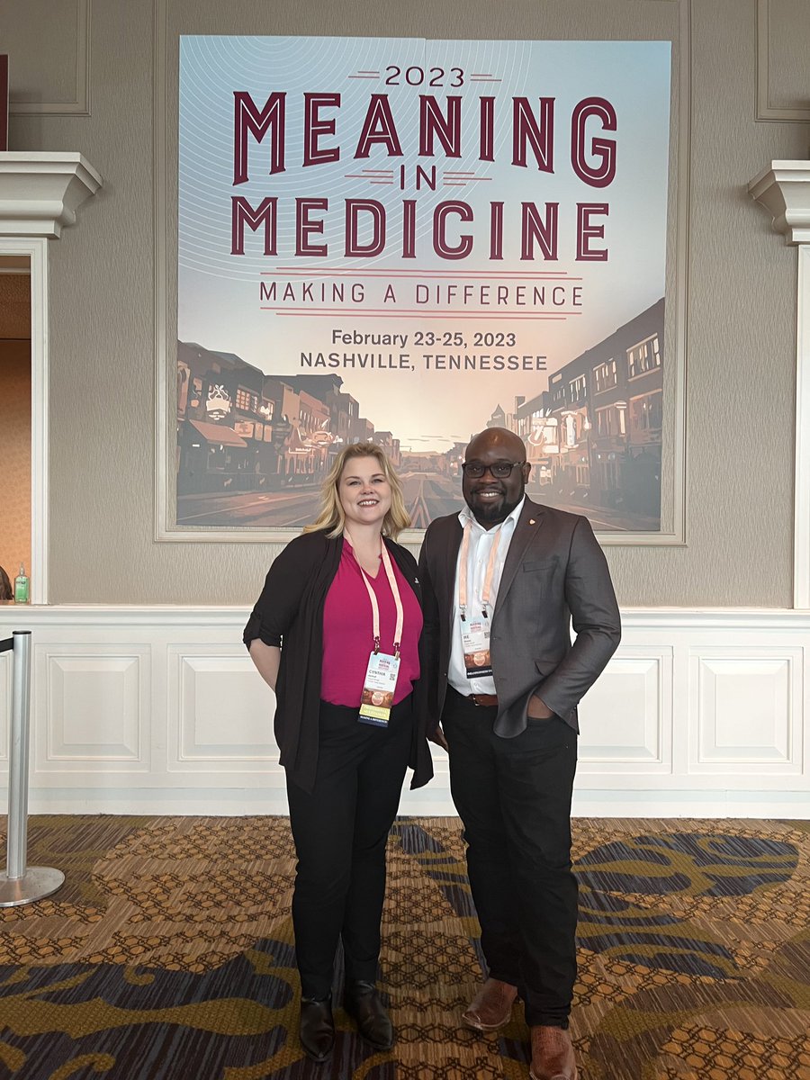 Program director, Dr. Okwuwa, and Program Manager, Cynthia Mehlhoff at the ACGME Annual Education Conference in Nashville, TN. #acgme2023 @acgme