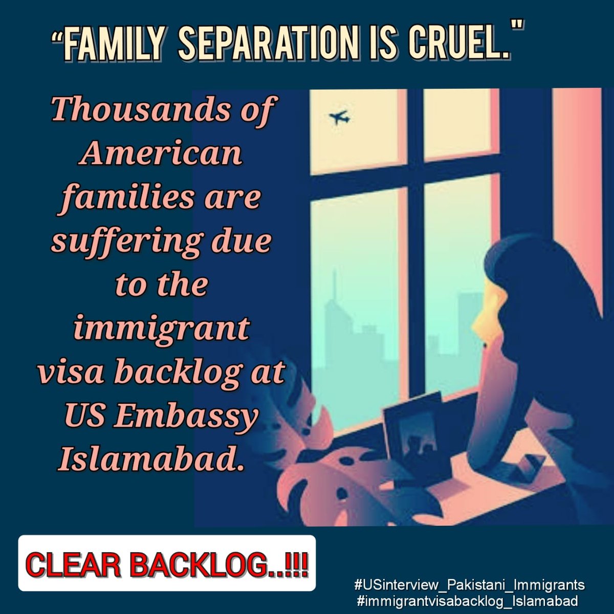 @usembislamabad @CMShehbaz Please Start taking interviews of pakistani people we are tired and frustrated with the waiting time and separation from our families #Islamabad @usembislamabad
@TravelGov @StateDept @HinaRKhar @usconsulatekhi #AmbBlome #immigrantvisabacklog_Islamabad #heretoserve @BBhuttoZardari