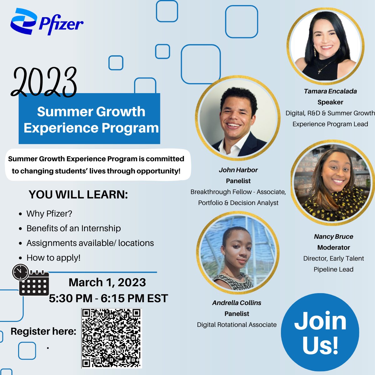 Pfizer Summer Growth Experience Program - eepurl.com/ilq0wH