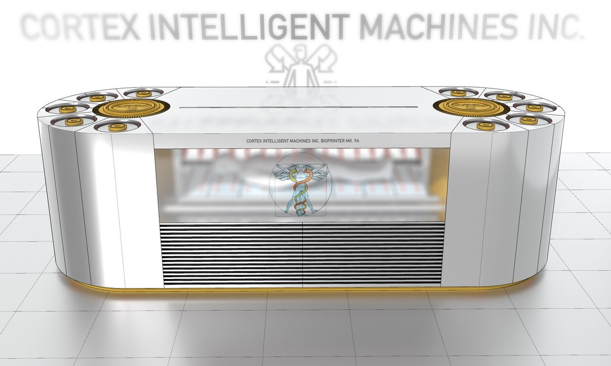 NY2055: Human Bioprinter (from my Alice Yu Book series) Once you have scanned the original organic element (the human) to create an accurate computer model, the client can proceed with being reprinted (or illegally upgraded...🤖)
.
#scifi #scifibooks #Kindle #cyberpunkart