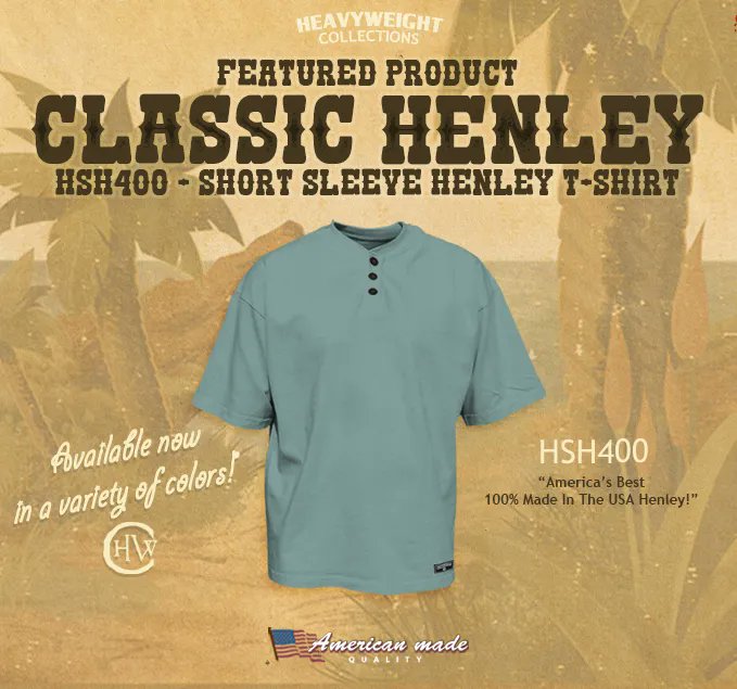 HeavyTshirts's tweet photo. We are starting to get product in-house again. Check out the Henley. Also available in long sleeve. https://t.co/OxD0Syi8QP https://t.co/4kXNX1Dg5C