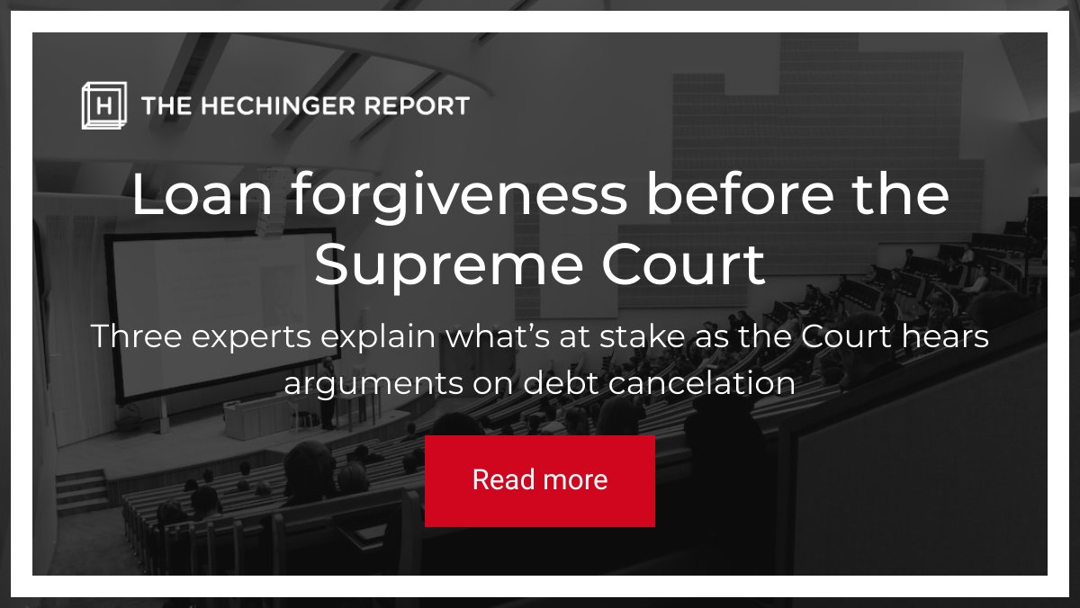 Three experts explain what’s at stake as the Court hears arguments on debt cancelation - mailchi.mp/hechingerrepor…