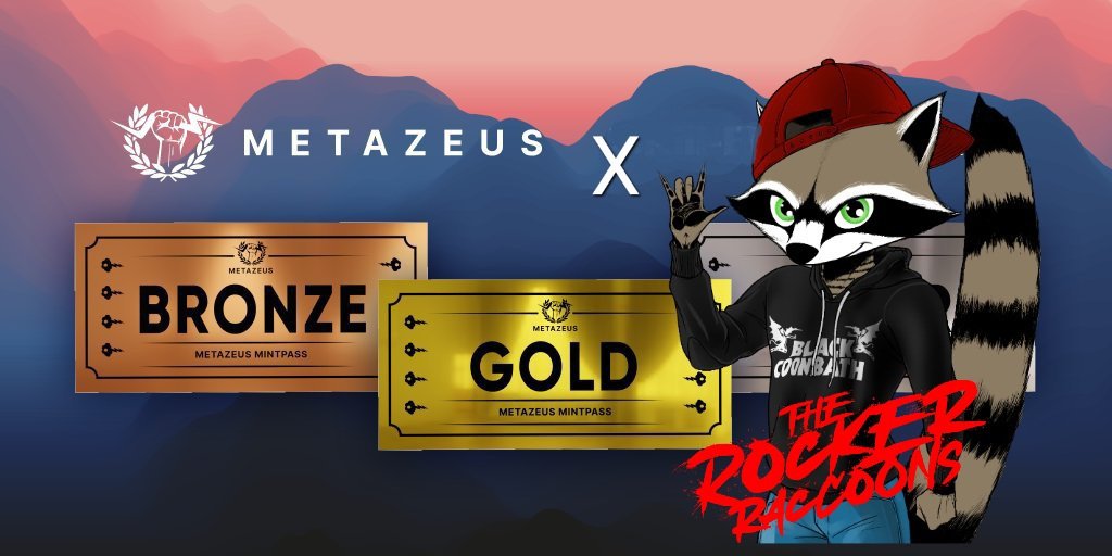 RockerRaccoons's tweet photo. 🎉 Metazeus x ROCKER RACCOONS 🎉

Giveaway Time ✨
1️⃣ 20xMetaZeus WL SPOTS
2️⃣ 10xROCKER RACCOONS WL SPOTS

#NFT Whitelist giveaway 24 ⏰

To enter:
✅Follow @JoinMetaZeus
 &amp; @RockerRaccoons
✅Like &amp; RT
✅Tag 3 friends
✅Join discord https://t.co/SJ5KWcJVoF https://t.co/3Kf1EXbMhN