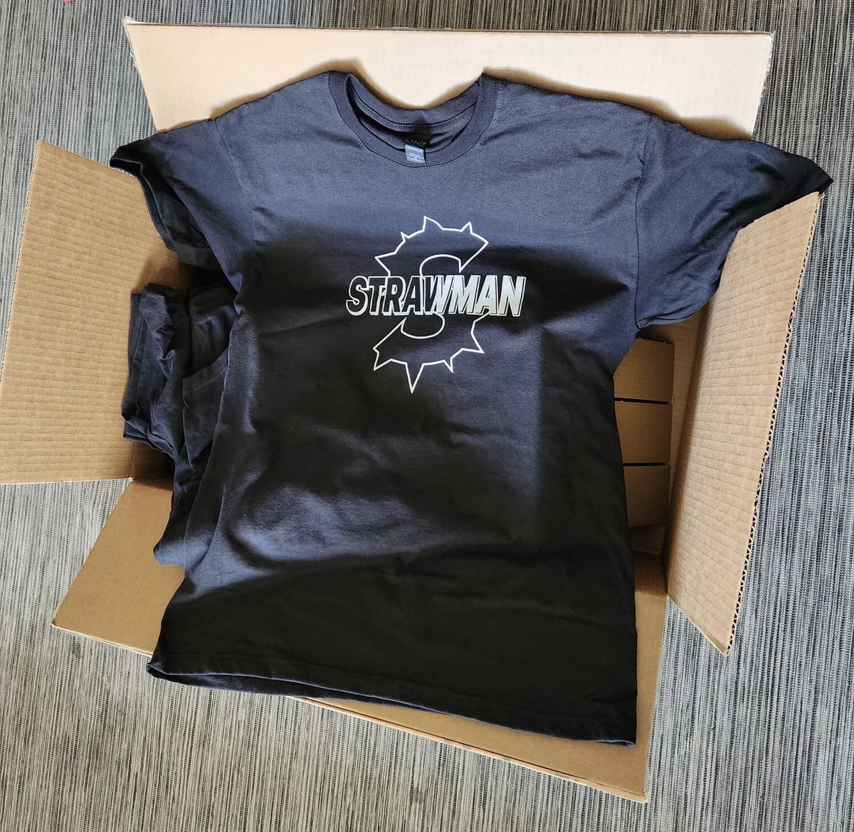 strawmanmusic's tweet photo. $5 off our new t shirt if you buy tix online. See you Saturday at @thesneakydees with #centraal #youngscones #perfectstrangers @AMinor_Presents https://t.co/oXj0CNmHm1 https://t.co/3O074VAg6z