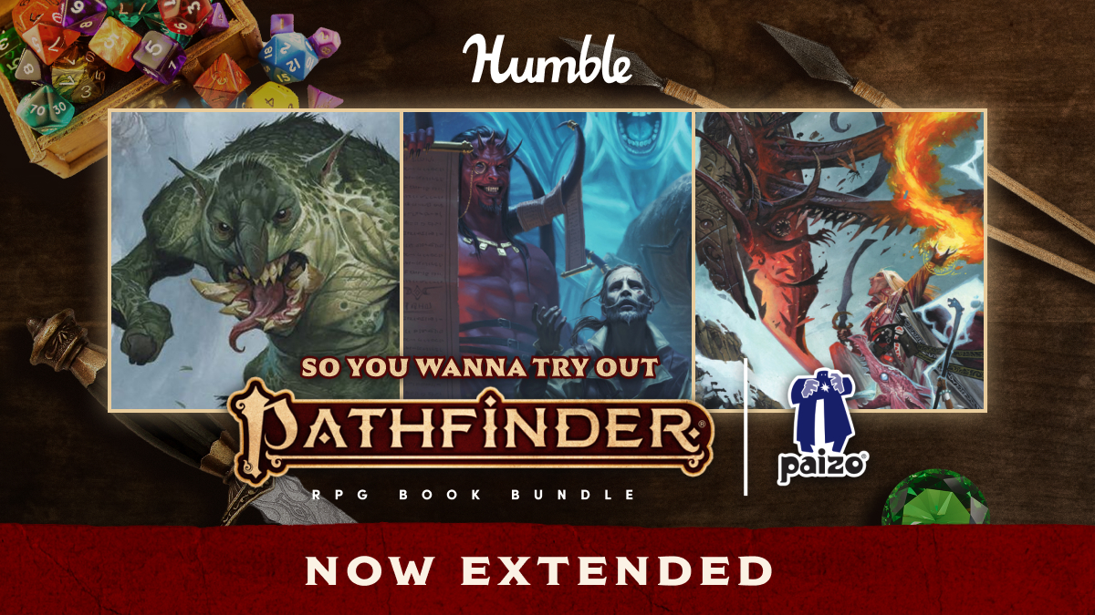 Humble Bundle on X: We're extending our @paizo Pathfinder bundle! Pay what  you want for this awesome set of rulebooks, Adventure Paths & one-offs,  character guides, and more digital resources while supporting @