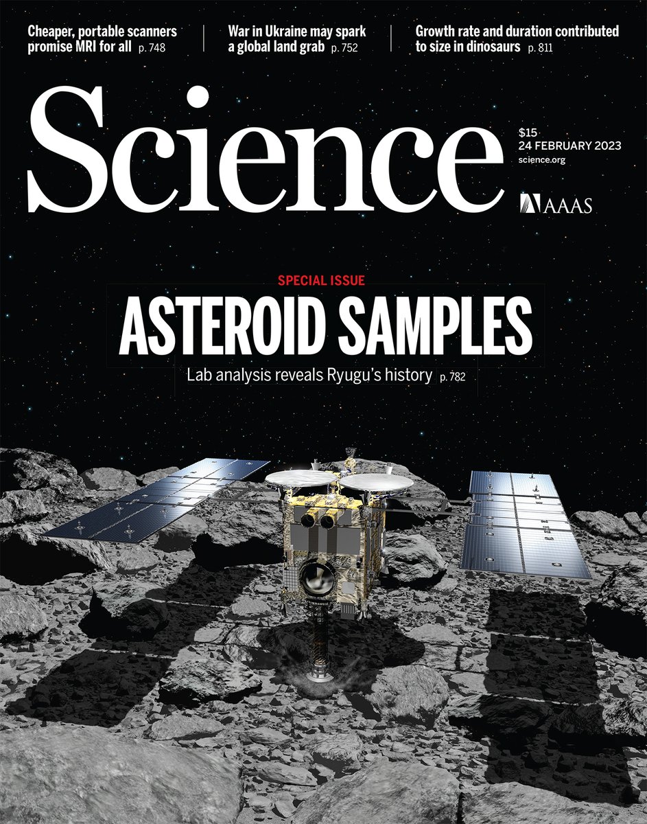 The <a href="/haya2e_jaxa/">HAYABUSA2@JAXA</a> spacecraft collected a combined total of 5 grams from two locations on near-Earth asteroid #Ryugu.

A new special issue of Science describes lab analyses of the samples, revealing the asteroid's composition, formation process, and history. scim.ag/1Fd